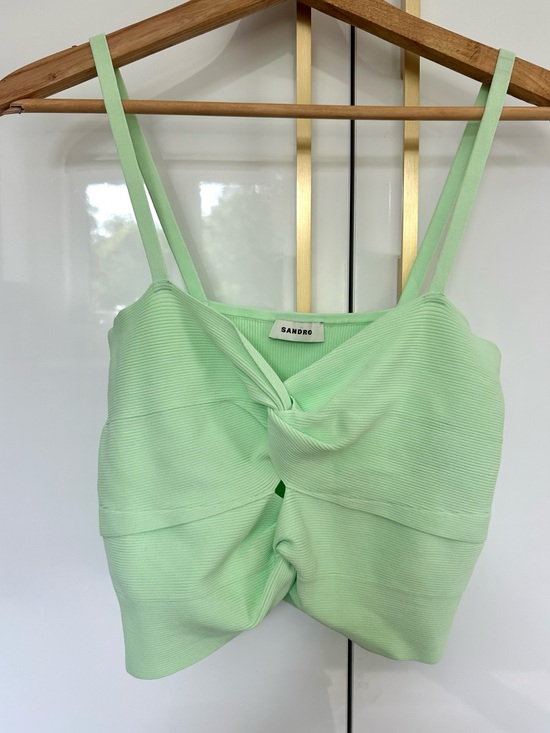 Sandro Tops - Sandro Paris Ribbed Twist Front Crop Top small